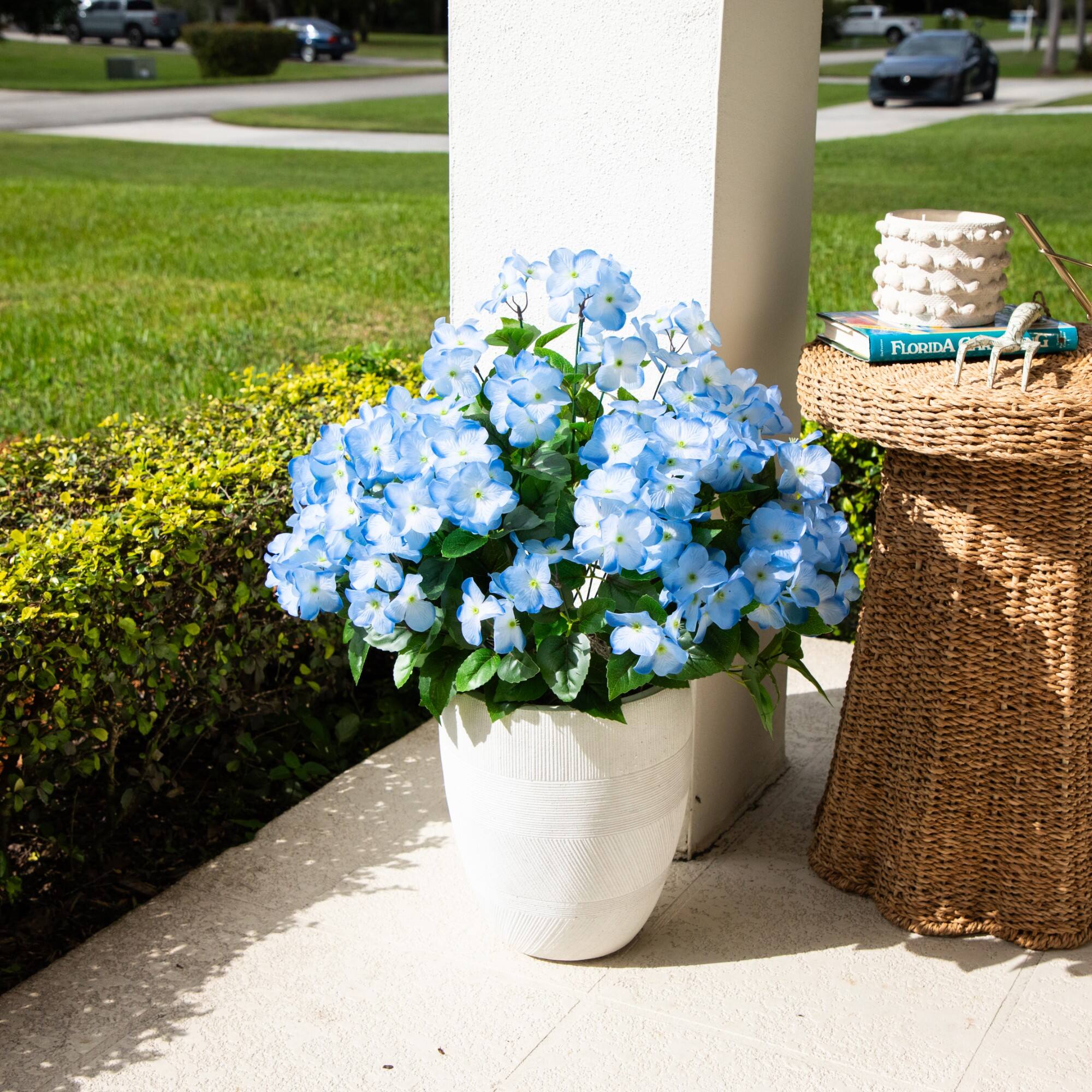 19" UV Resistant Artificial Hydrangea Bushes